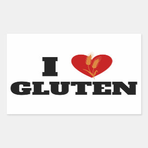 Sticker Rectangulaire I HEART GLUTEN - I Love Gluten -
