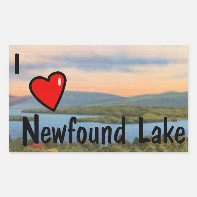 Sticker Rectangulaire I Heart Newfound Lake (Devant)