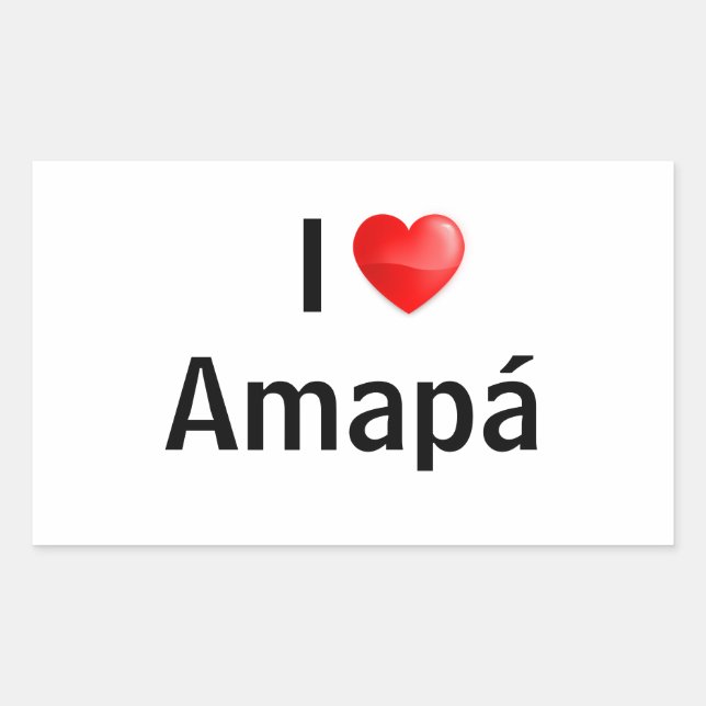 Sticker Rectangulaire I love Amapá (Devant)