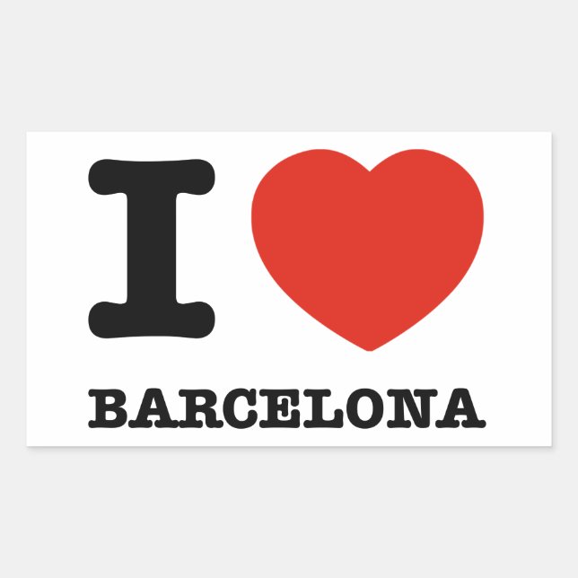 Sticker Rectangulaire I Love Barcelona (Devant)
