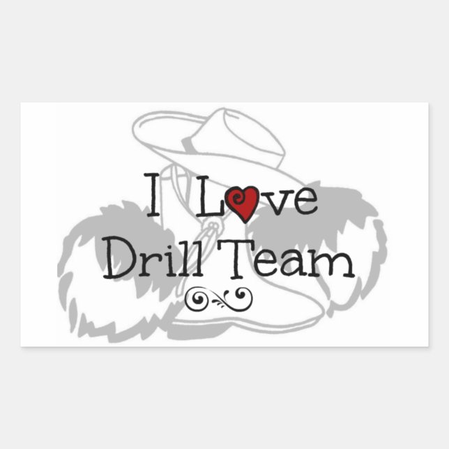 Sticker Rectangulaire I Love Drill Team (Devant)