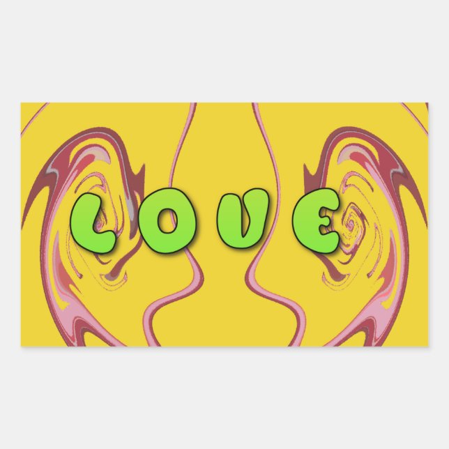 Sticker Rectangulaire I love Jamaica (Devant)