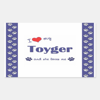Sticker Rectangulaire I Love My Toyger (Female Cat)