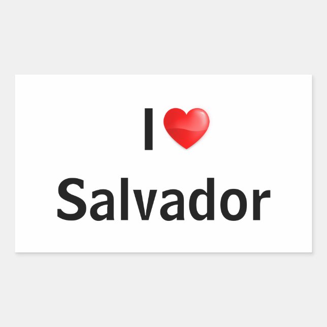 Sticker Rectangulaire I love Salvador (Devant)