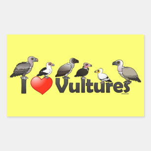 Sticker Rectangulaire I Love Vultures (Afrique)