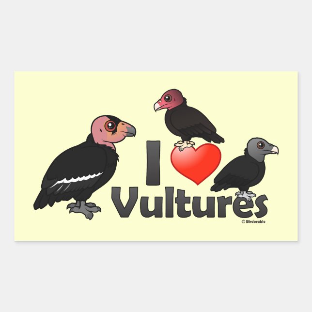 Sticker Rectangulaire I Love Vultures (Amérique du Nord) (Devant)