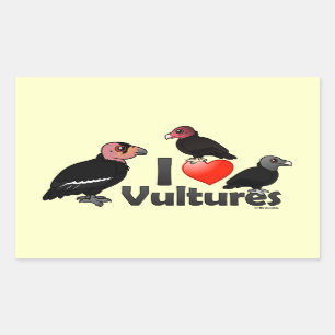 Sticker Rectangulaire I Love Vultures (Amérique du Nord)