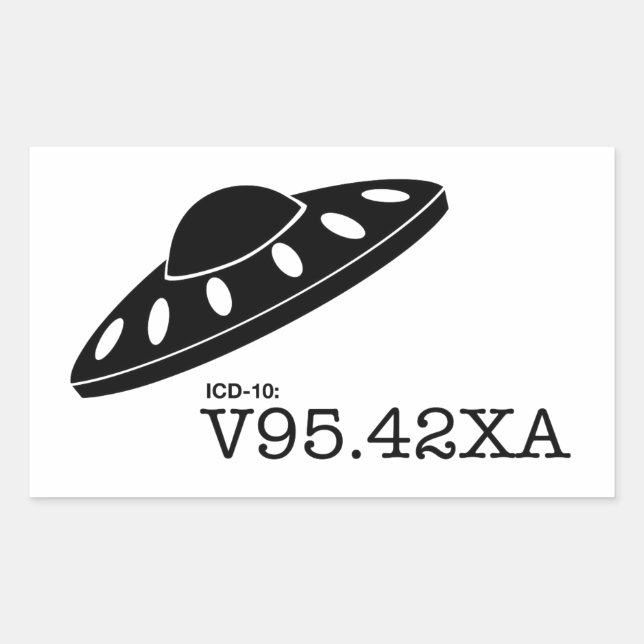 Sticker Rectangulaire ICD-10 : V9542XA - Accident de vaisseau spatial (Devant)
