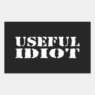 STICKER RECTANGULAIRE IDIOT UTILE