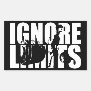 Sticker Rectangulaire IGNORE LIMITS - Deadlift Worklift Motivational
