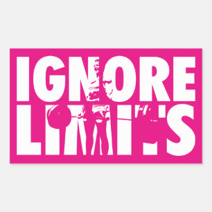 Sticker Rectangulaire IGNORE LIMITS - Motivation pour l'haltérophilie de