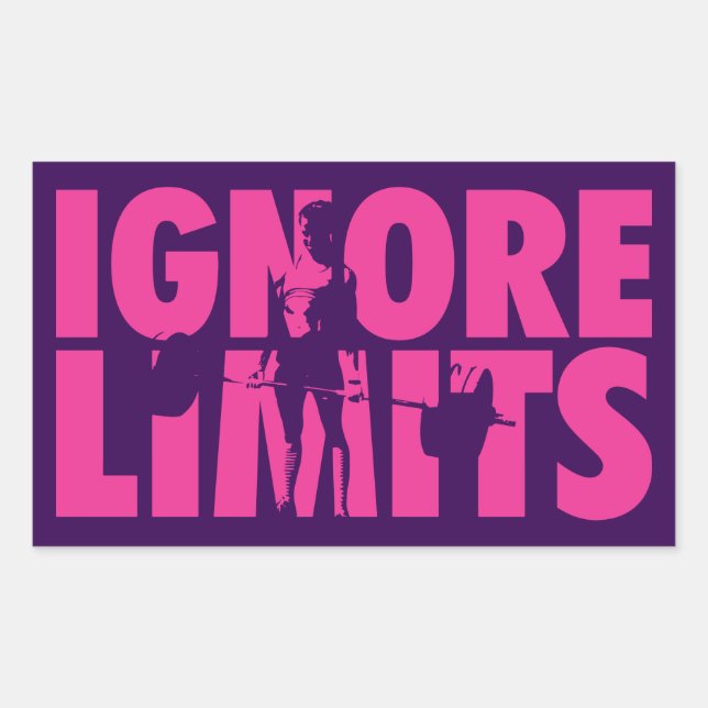 Sticker Rectangulaire IGNORE LIMITS - Motivation pour l'haltérophilie de (Devant)