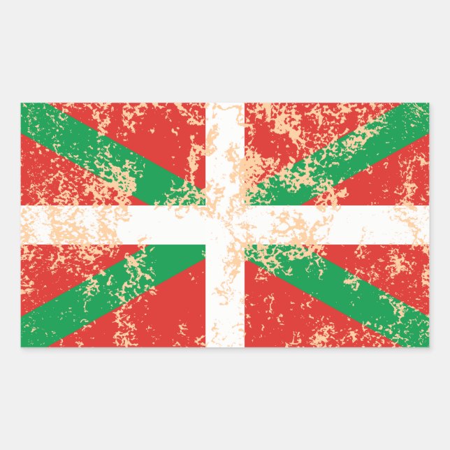 Sticker Rectangulaire Ikurriña usée (Devant)