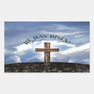 Sticker Rectangulaire Il Est Devenu Un Ciel De Croix Robuste
