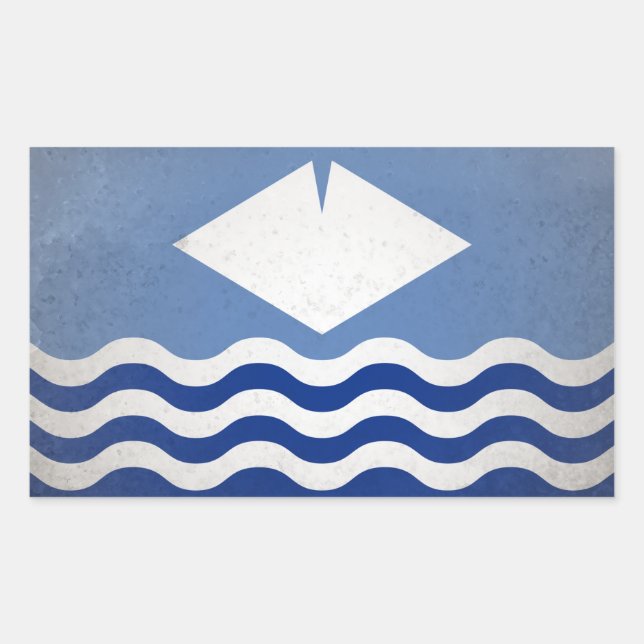 Sticker Rectangulaire Île de Wight (Devant)