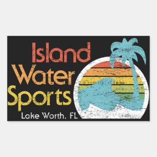 Sticker Rectangulaire Île Sports nautiques-Lac Worth, FL