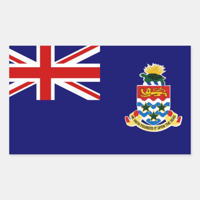 Sticker Rectangulaire Îles Caïmans : Drapeau des îles Caïmans (Devant)