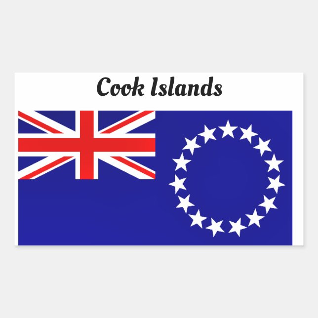 Sticker Rectangulaire Îles Cook (Devant)
