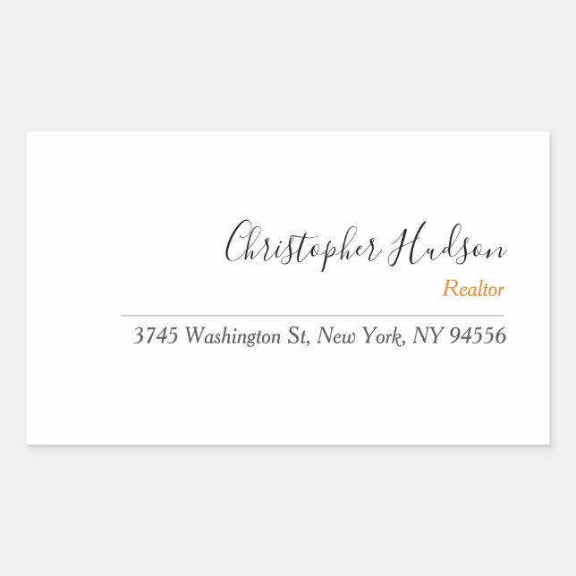 Sticker Rectangulaire Immobilier simple professionnel (Devant)