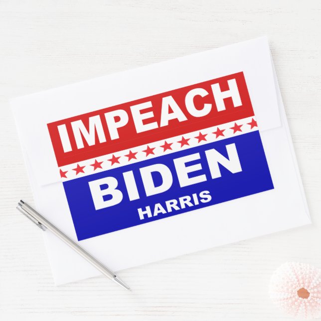 Sticker Rectangulaire Impeach Biden Harris (Enveloppe)