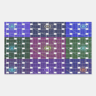 Sticker Rectangulaire Impression À damiers bleu et violet