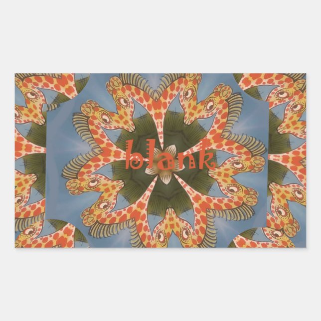 Sticker Rectangulaire Impression d'art Abstrait Giraffe (Devant)