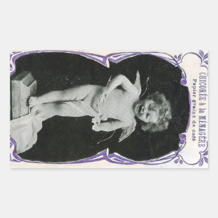 Sticker Rectangulaire Impression de l'ange triste Cherub