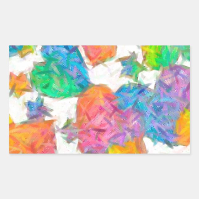 Sticker Rectangulaire Impressionniste Pastel Valentine Hearts (Devant)