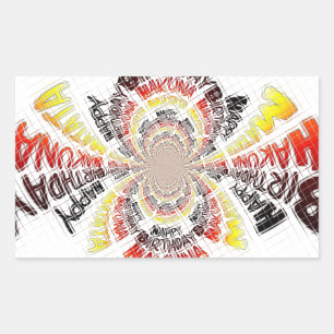Sticker Rectangulaire Imprimer Anniversaire Kaleidoscope