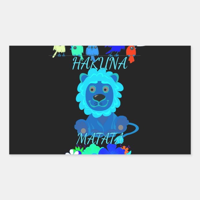 Sticker Rectangulaire Imprimer Hakuna Matata Lion (Devant)