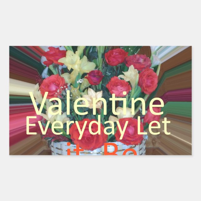 Sticker Rectangulaire Imprimer Saint-Valentin (Devant)