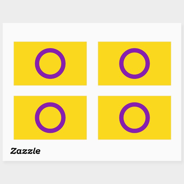 Sticker Rectangulaire Indicateur de la fierté intersexuelle (Feuille)