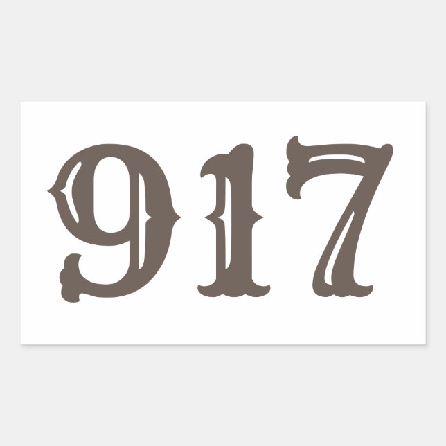 Sticker Rectangulaire Indicatif régional 917 (New York) (Devant)