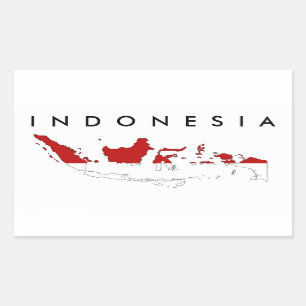 Sticker Rectangulaire Indonésie pays drapeau forme silhouette