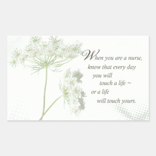 Sticker Rectangulaire Infirmière Touche une vie avec des fleurs sauvages