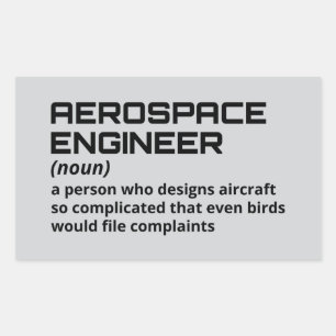 Sticker Rectangulaire Ingénieur aérospatial - Définition amusante B-2