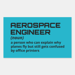 Sticker Rectangulaire Ingénieur aérospatial - Définition amusante B-5