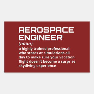 Sticker Rectangulaire Ingénieur aérospatial - Définition amusante W-3