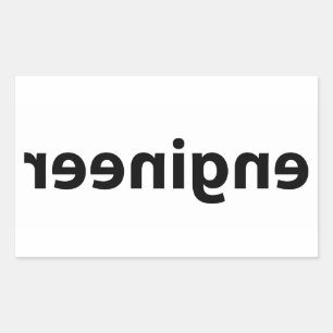 Sticker Rectangulaire Ingénieur inverse