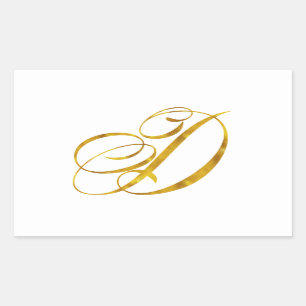 Sticker Rectangulaire Initiale faite sur commande de monogrammes de