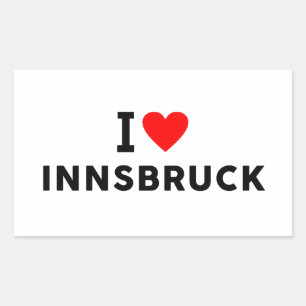 Sticker Rectangulaire Innsbruck Autriche ville d'amour cœur comme voyage