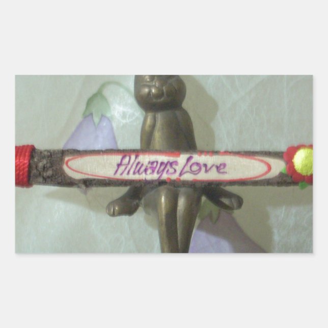 Sticker Rectangulaire Inspirational Rabbit : Always Love Sign Art Print (Devant)