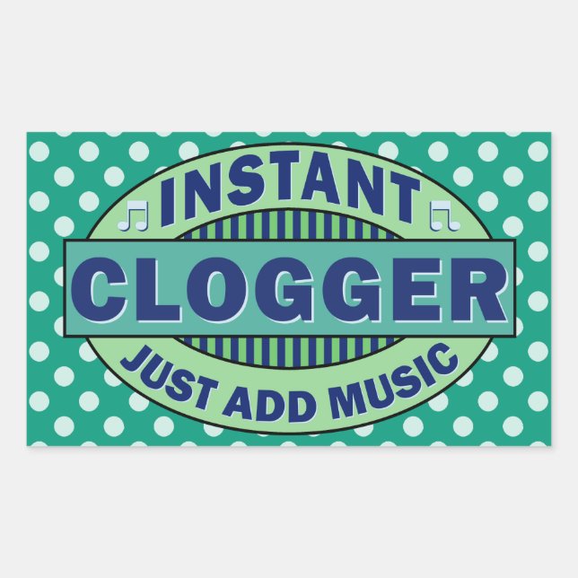 Sticker Rectangulaire Instant Clogger juste ajouter de la musique (Devant)