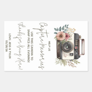 Sticker Rectangulaire Instructions pour appareil photo jetable Camera Fl