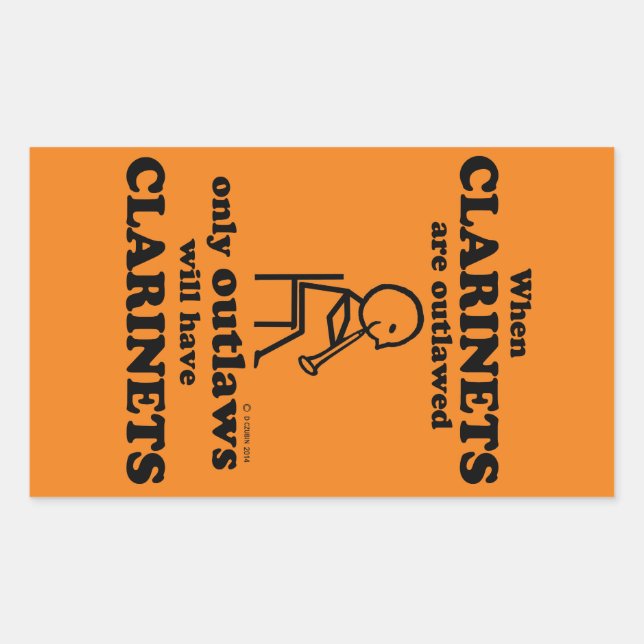 Sticker rectangulaire interdit aux Clarinets (Devant)
