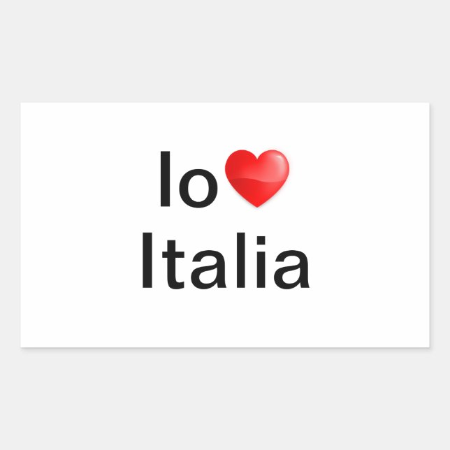 Sticker Rectangulaire Io amo Italia (Devant)
