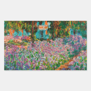 Sticker Rectangulaire Irises Monet Garden Fleurs Giverny