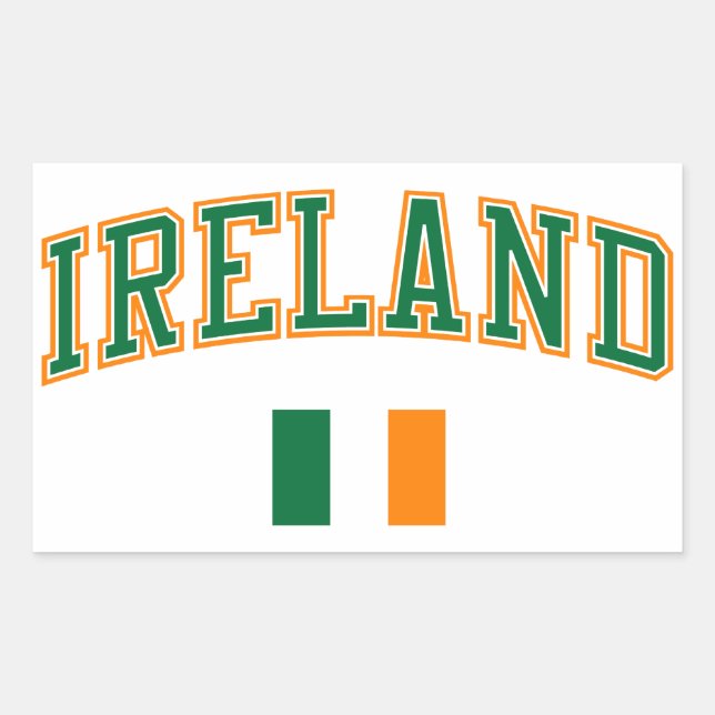Sticker Rectangulaire Irlande + Drapeau (Devant)