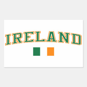 Sticker Rectangulaire Irlande + Drapeau