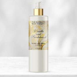 Sticker Rectangulaire Ivory Marble & Gold Glitter Cosmetics Bottle Label